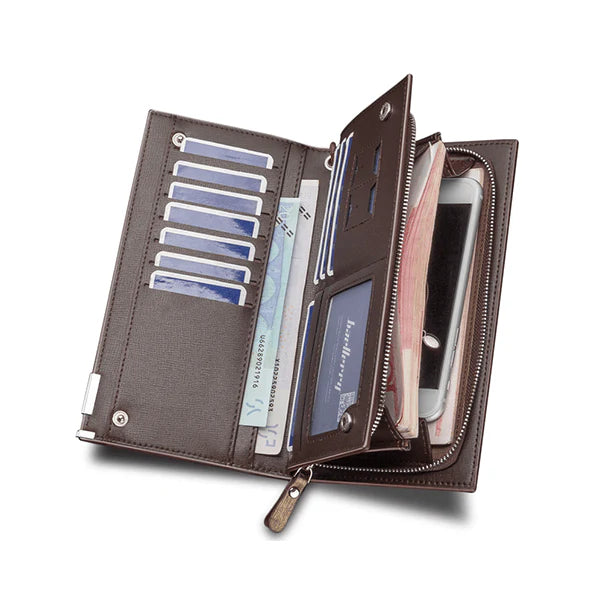 Leather Long Zipper Wallet For Man & Woman
