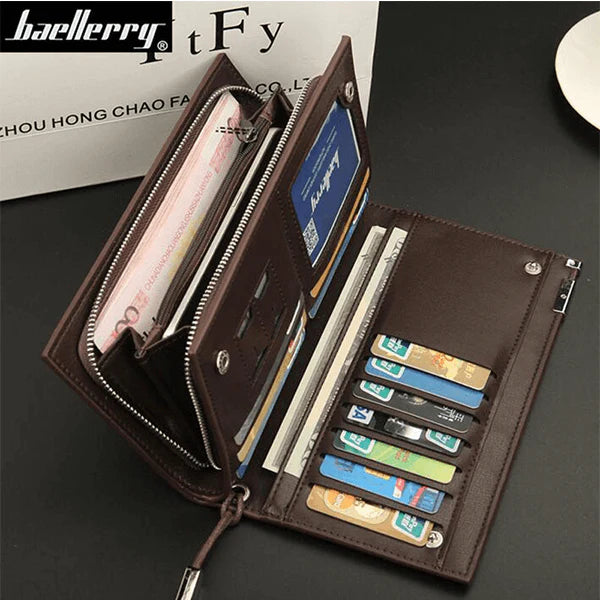Leather Long Zipper Wallet For Man & Woman