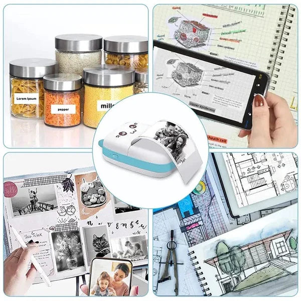 Meow Pocket Printer, Mini Bluetooth Photo Printer, Pocket Printer With Thermal Paper Roll, Thermal Printer Compatible with Android or iOS APP,