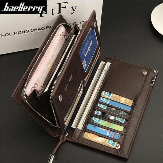 Leather Long Zipper Wallet For Man & Woman